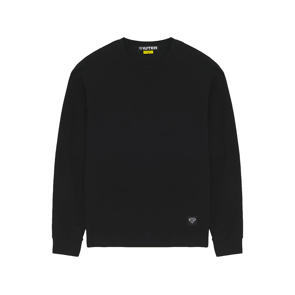 IUTER Maglia LS Tee Label Ribbed Black 
