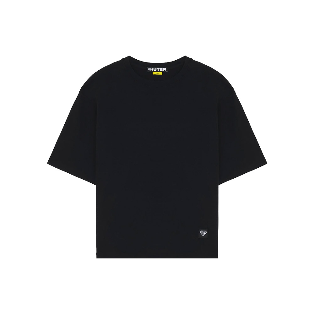 IUTER Maglietta Maniche Corte Tee Label Ribbed Black 