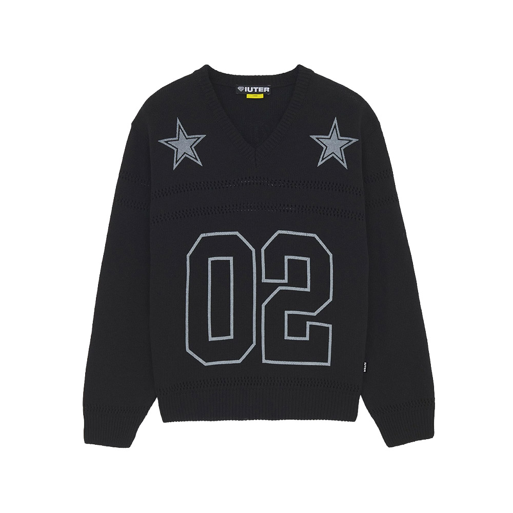 IUTER Maglione Sweater Stars Football Black 