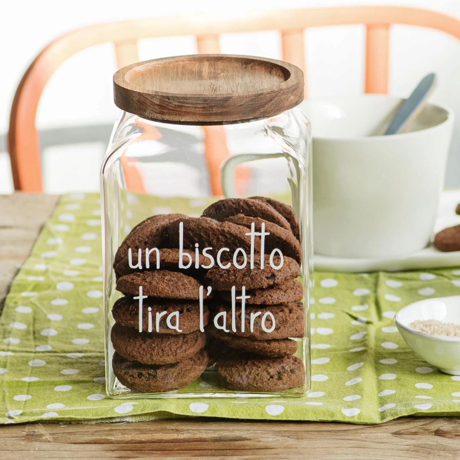 Barattolo tappo legno Un Biscotto tira l'altro