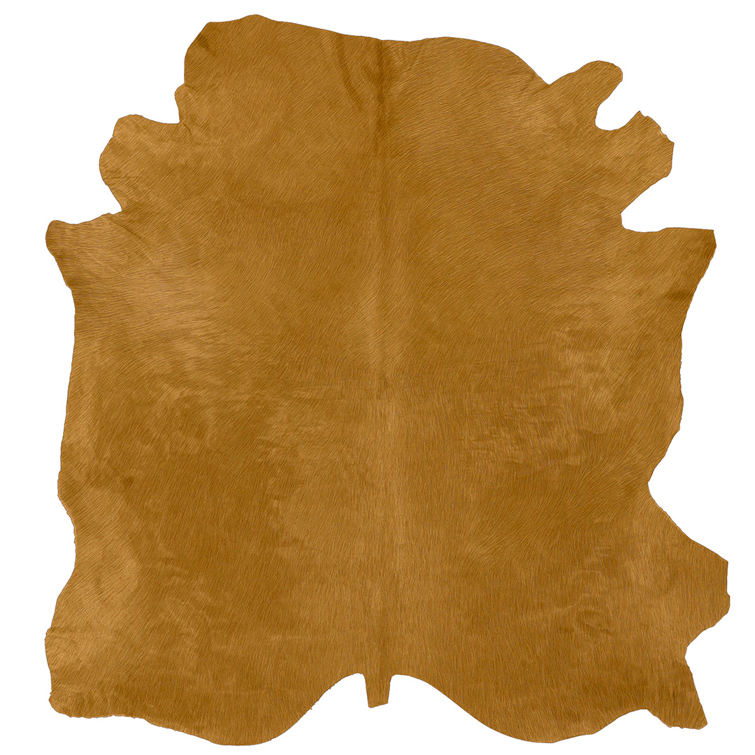 Titel: PELLE COLORATA CHAMPAGNE – Eleganter Echtleder-Teppich in warmer Goldnuance