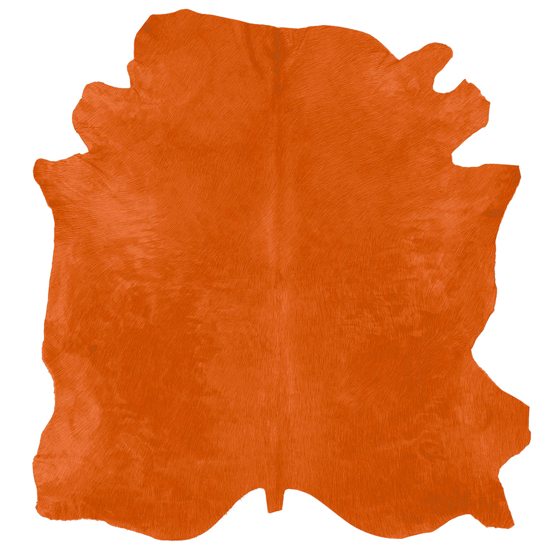 Titel: PELLE COLORATA ARANCIO – Ausdrucksstarker Design-Teppich aus 100 % Rindsleder