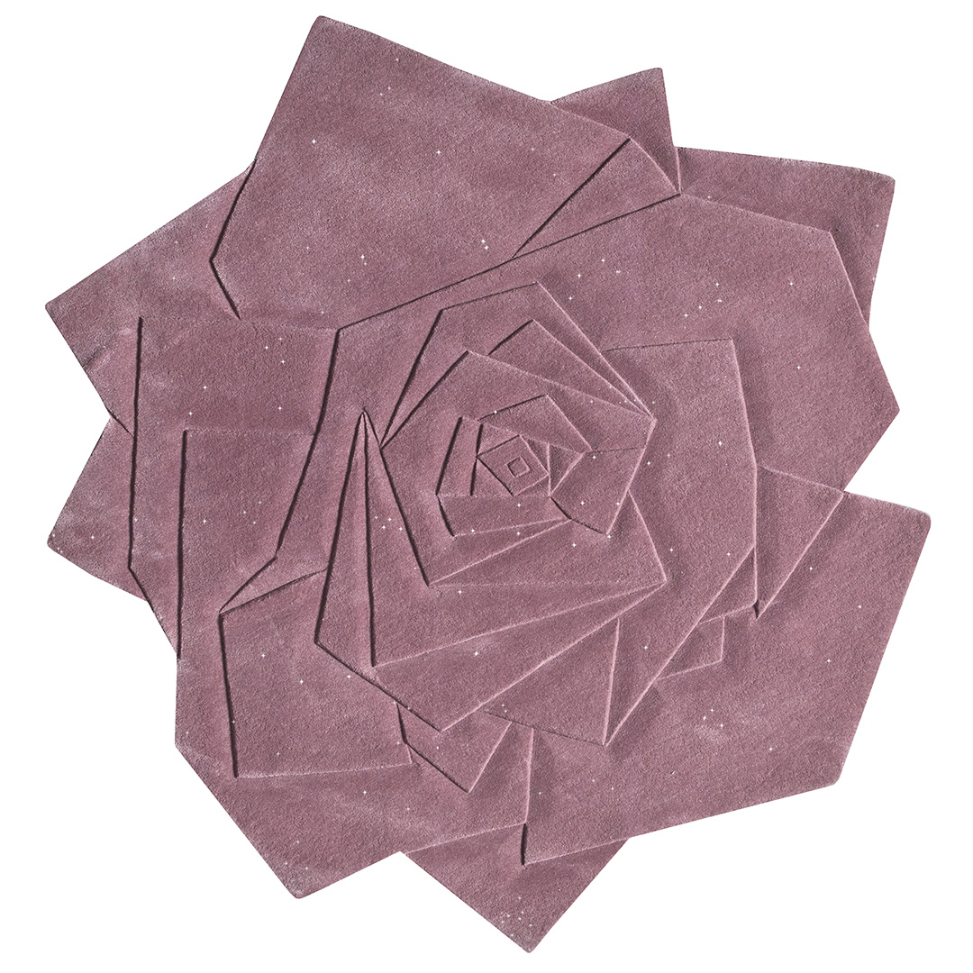 Titel: MARRY ME ROSE – Ein moderner Wohnzimmer Teppich in ikonischer Blütenform