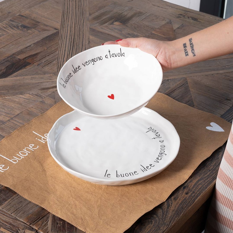 Set 2 Piatti fondi Le buone idee vengono a tavola