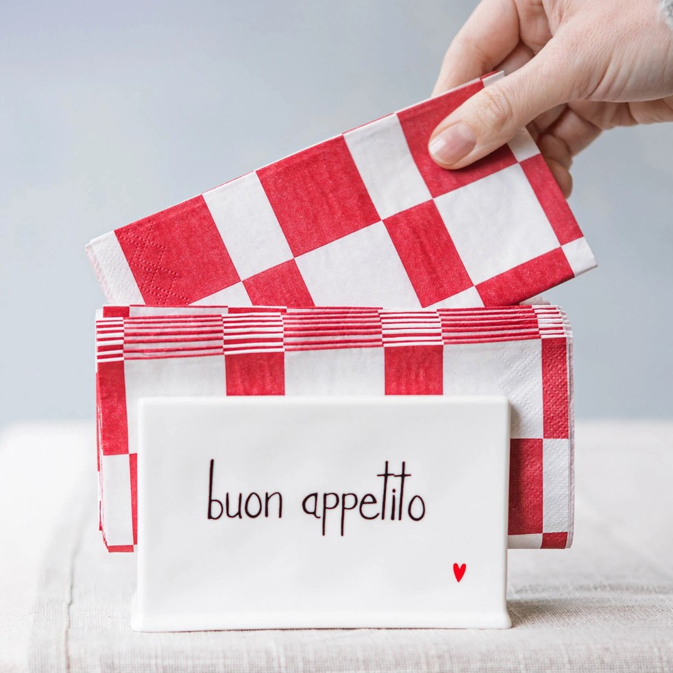 Portatovaglioli in gres decoro Buon Appetito