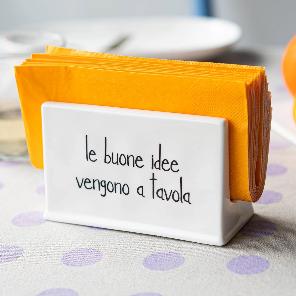 Portatovaglioli in gres decoro Le Buone Idee vengono a tavola