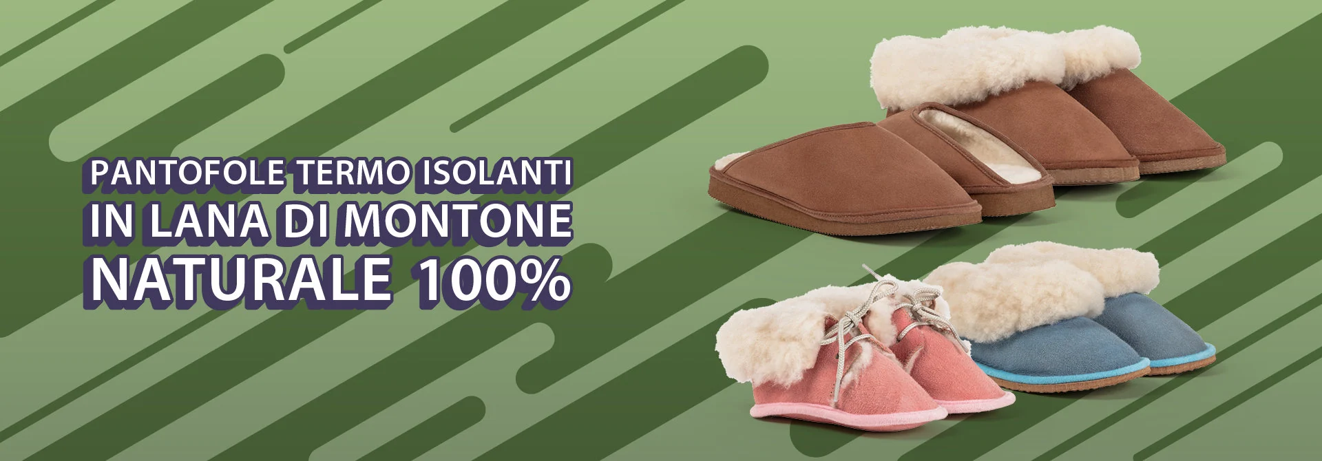 Pantofole termoisolanti in lana di montone naturale 100%