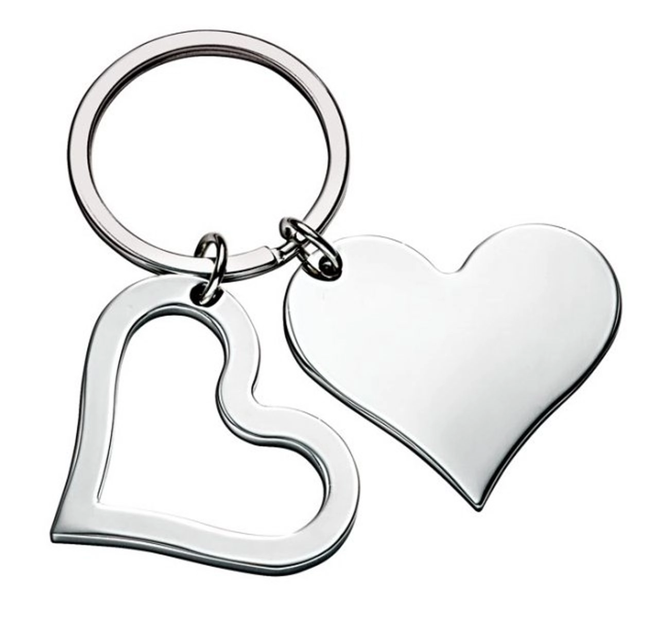 Personalizzato Argento Placcato a Forma di Cuore Portachiavi - Incisione
