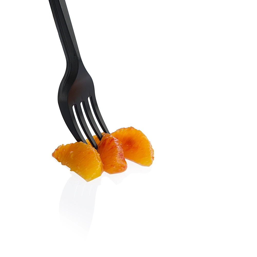 Forchette LEAN biodegradabili bioplastica vegetale - made in Italy - NERO - View1