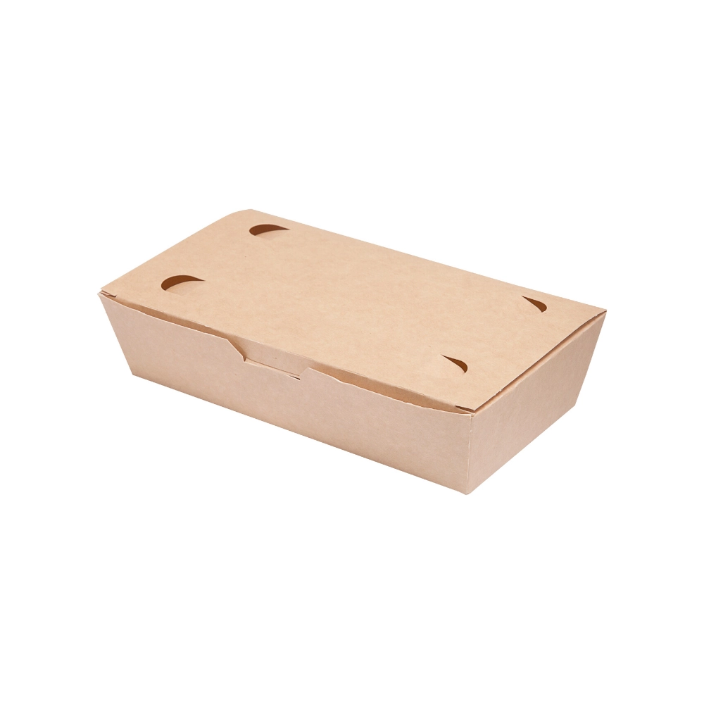 Box asporto con coperchio in cartoncino bio - 20x10x5cm avana - FINE SERIE - Main view
