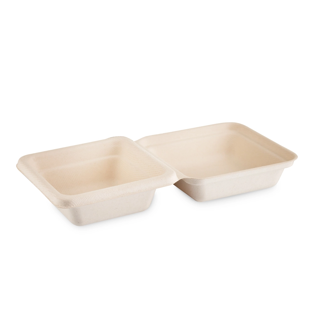 Box a conchiglia Brown quadrato piccolo - 13.5x13.5x7 cm - NO PFAS - View1