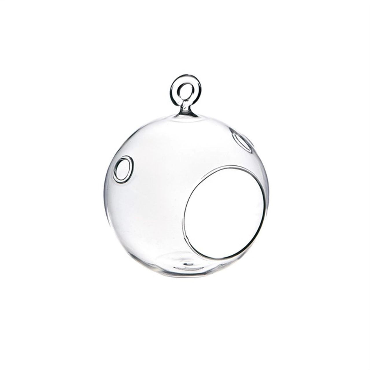 Bicchierino Porta Tealight, Vetro, Stampa Alberi Bianco Opaco, 8,8x10 cm