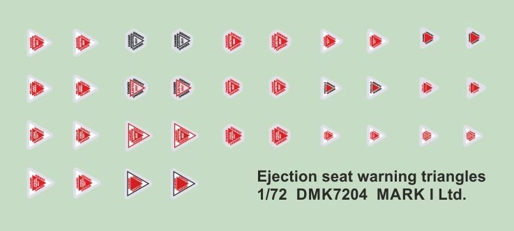Ejection seat warning triangles
