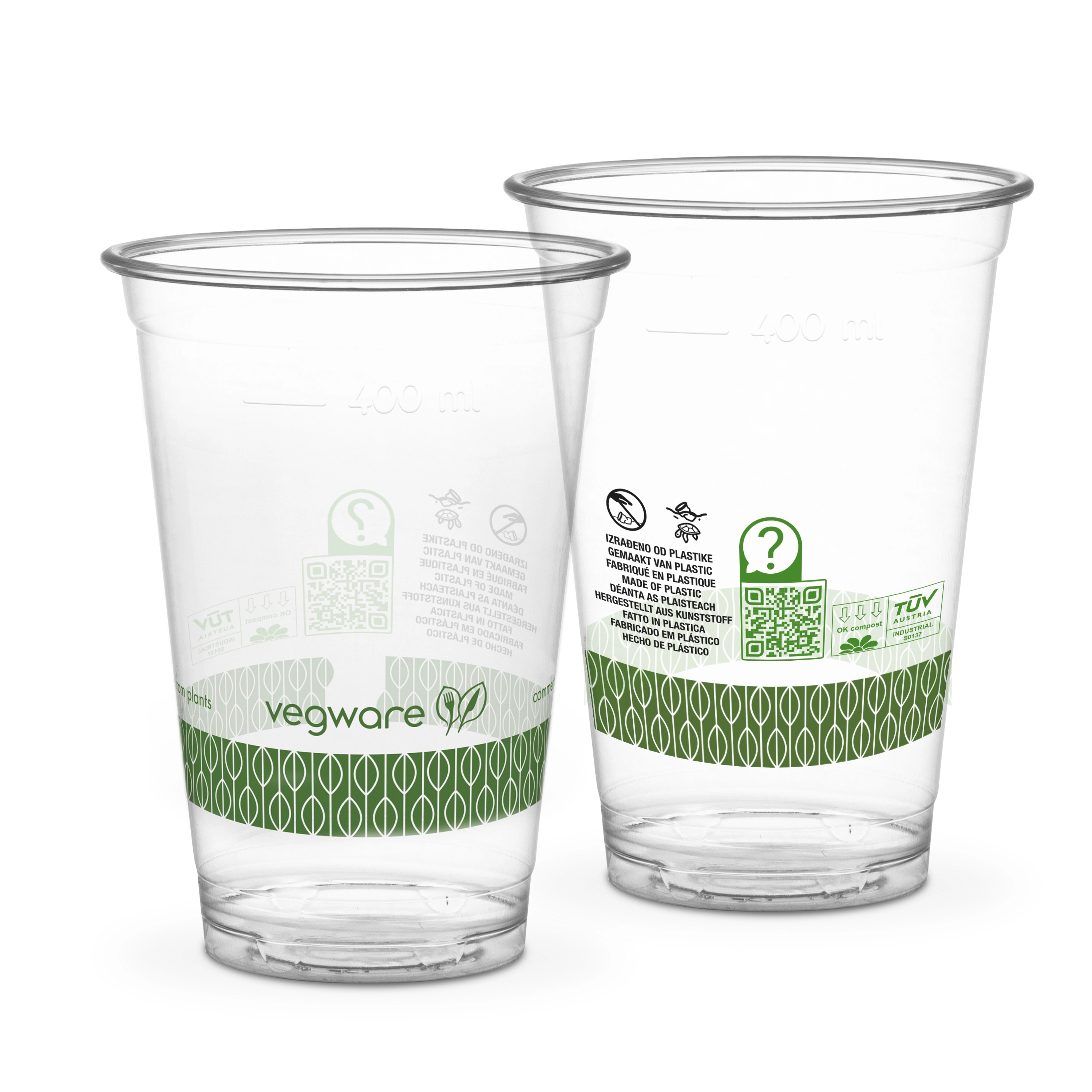 Bicchieri PLA trasparente Premium per Smoothies 500ml/16oz - D96 - Main view