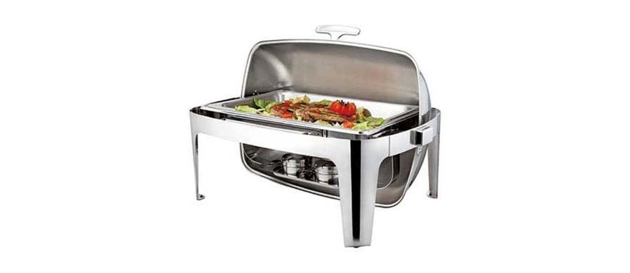 Set Scaldavivande Rettangolare Acciaio Inox - 4 Pezzi Per Buffet - Foto 3