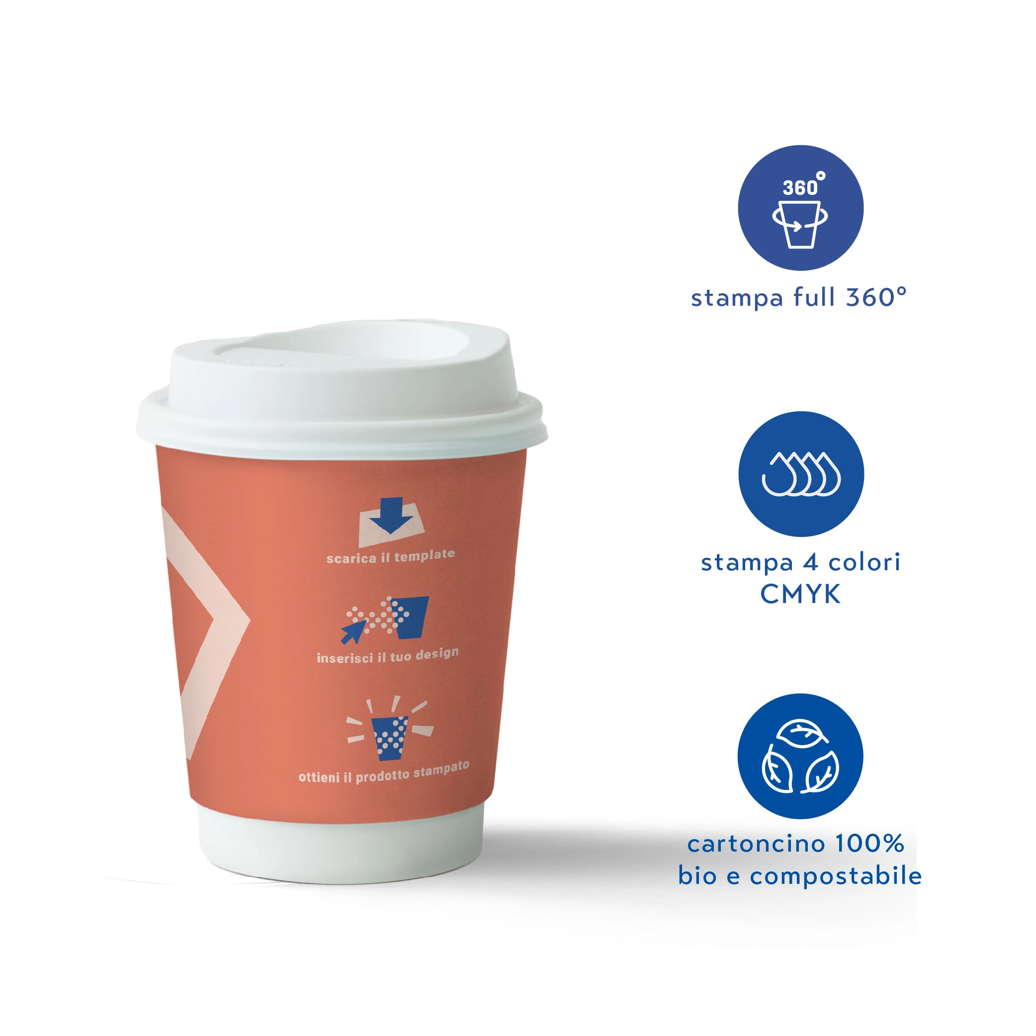 Bicchieri personalizzati biodegradabili cartoncino doppio strato 360ml - D90 - View2