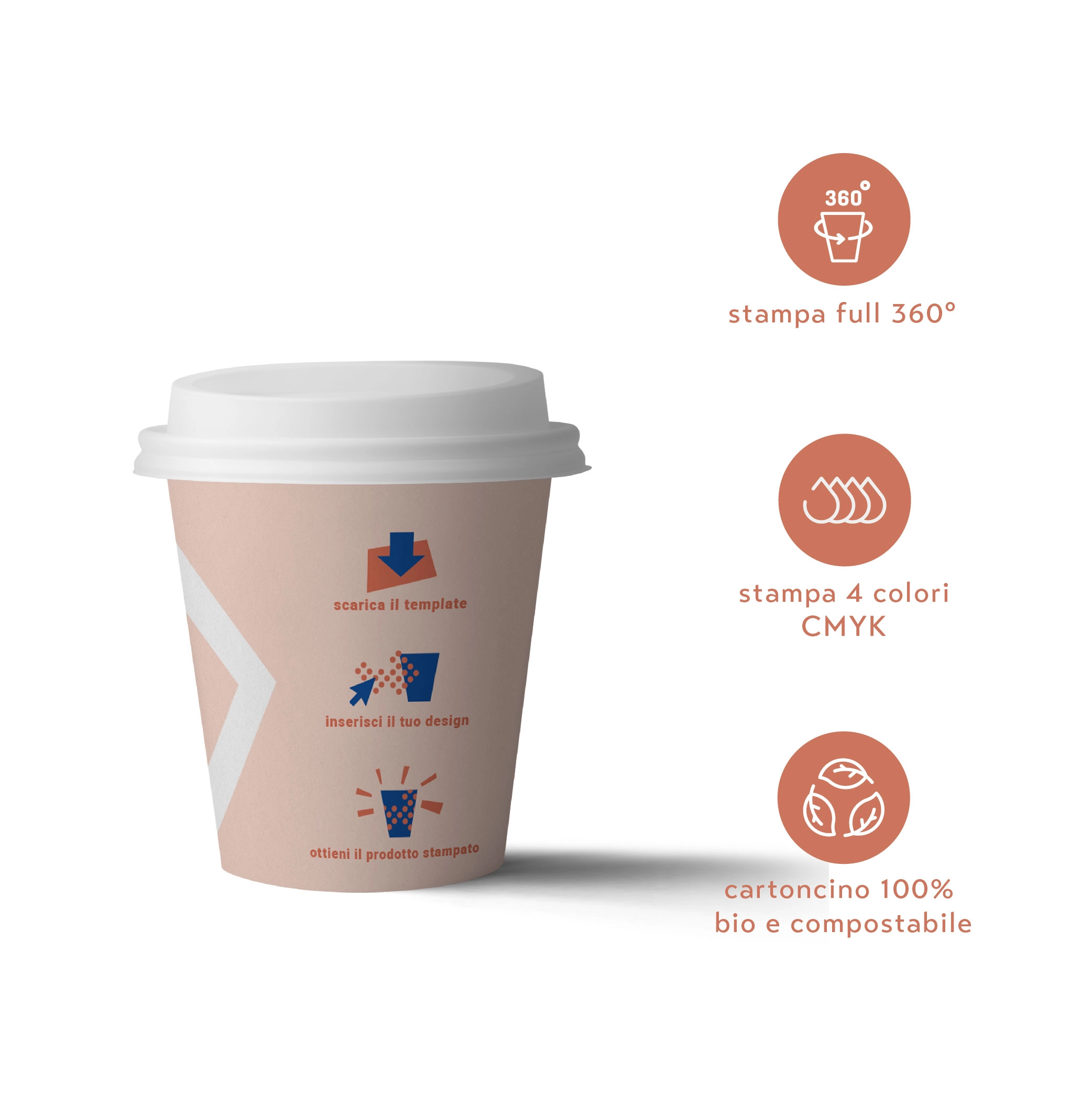 Bicchieri personalizzati biodegradabili cartoncino 240ml - D80 - View4