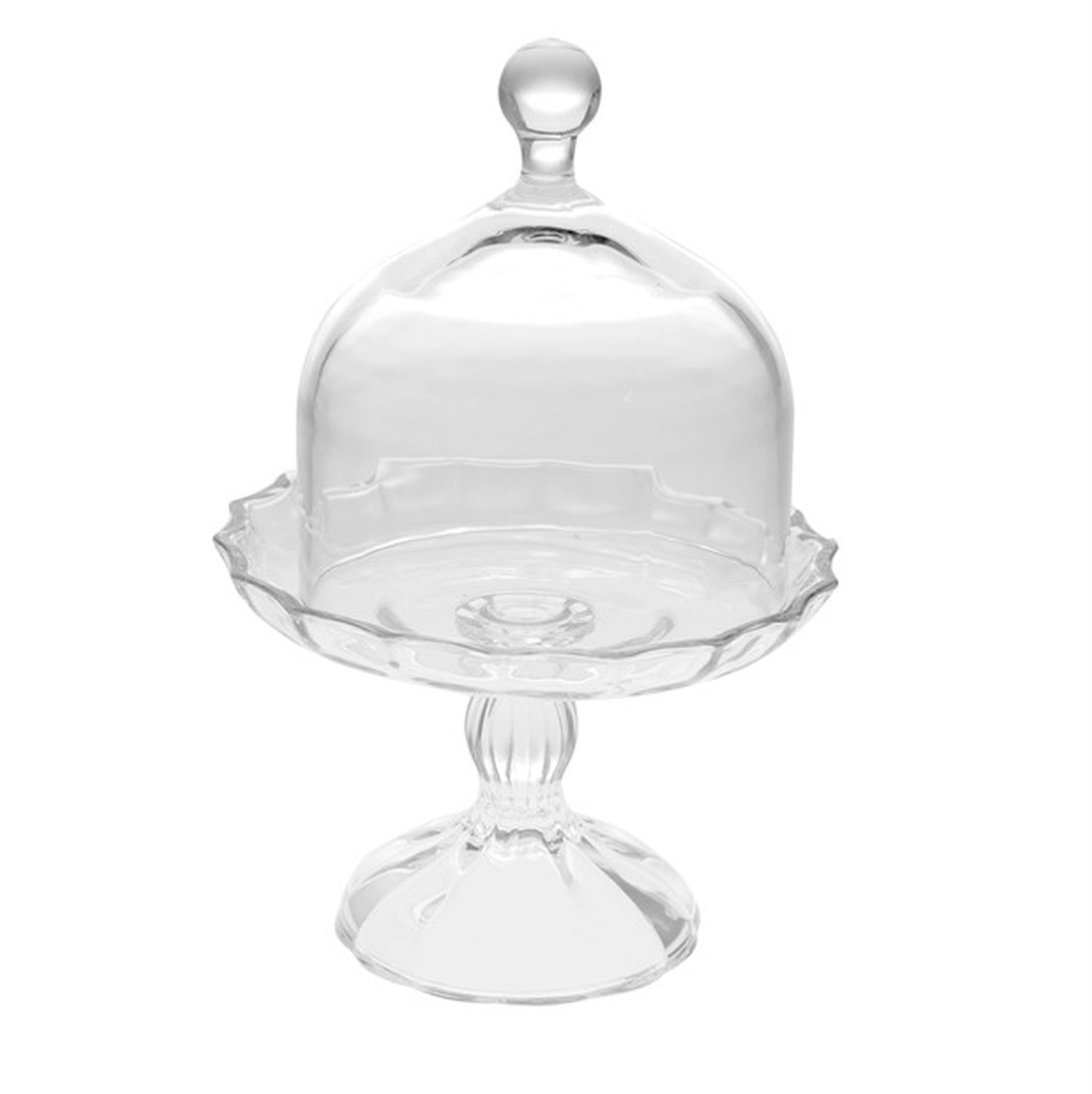 Alzatina Per Dolci E Frutta In Vetro Stile Cristallo – Base Dorata, H 11 X D 25 Cm, Relaxdays - 2