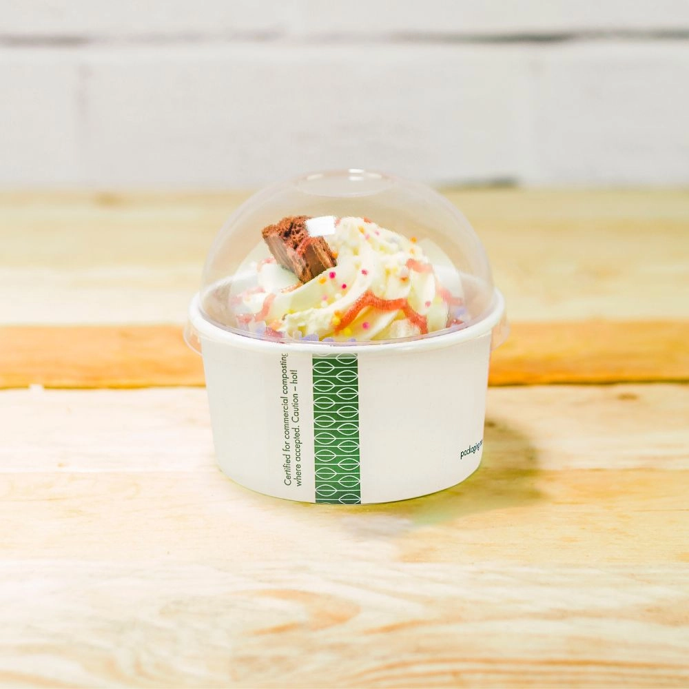 Coperchi trasparenti a cupola in PLA - diam.90mm  per ciotole e bicchieri in cartoncino - D90 - View1