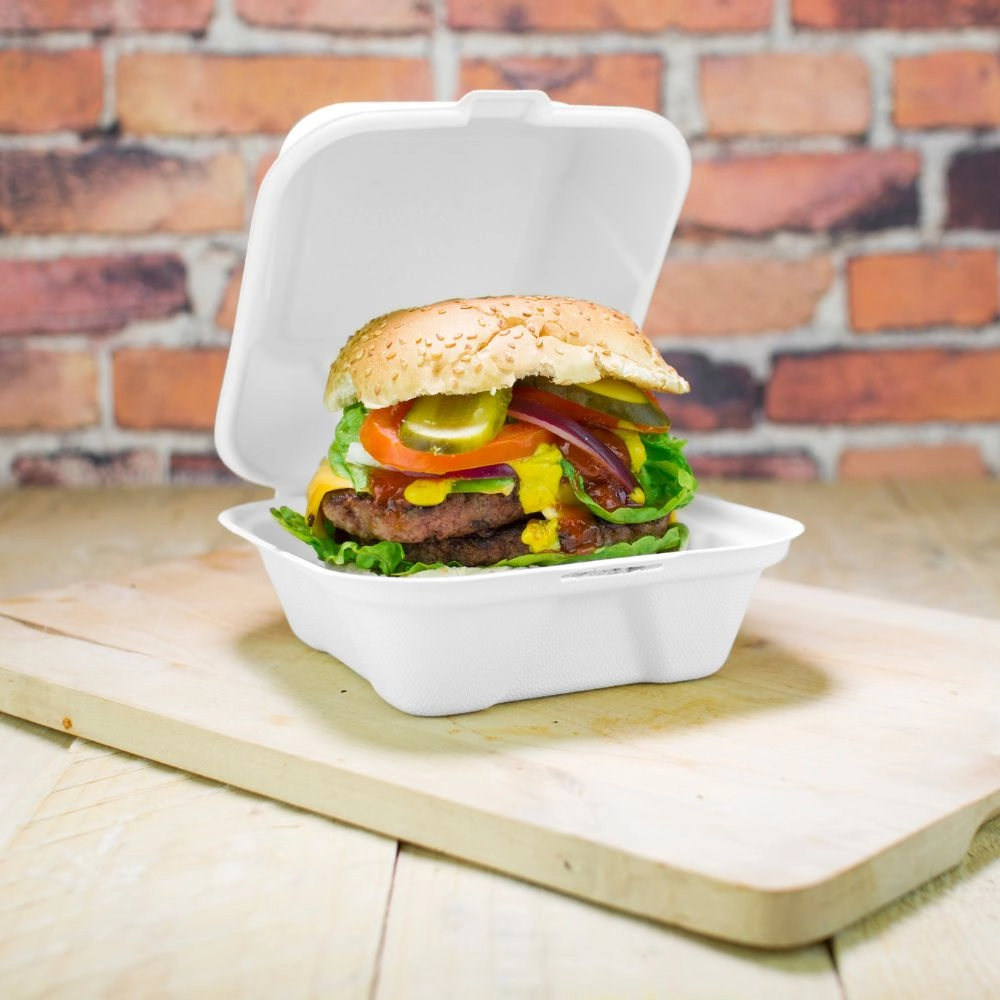 Contenitore hamburger cellulosa biodegradabile - NO PFAS - View1
