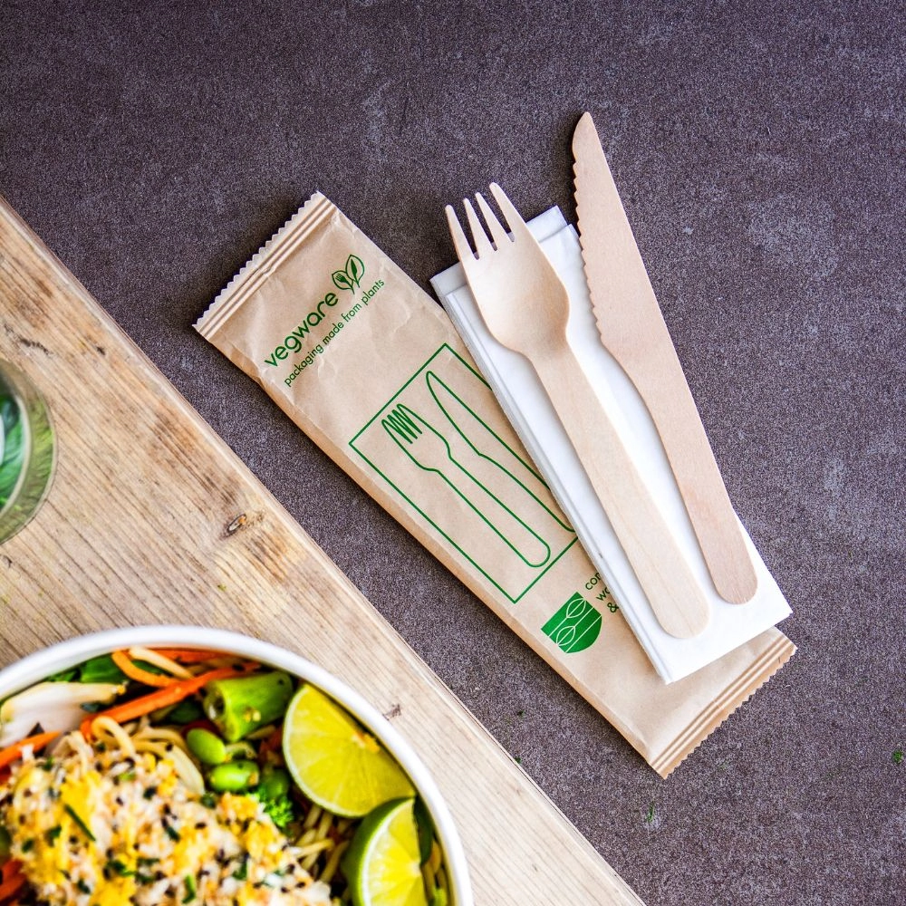 Bis posate in legno imbustato carta (Tov.+For.+Col.) - View1