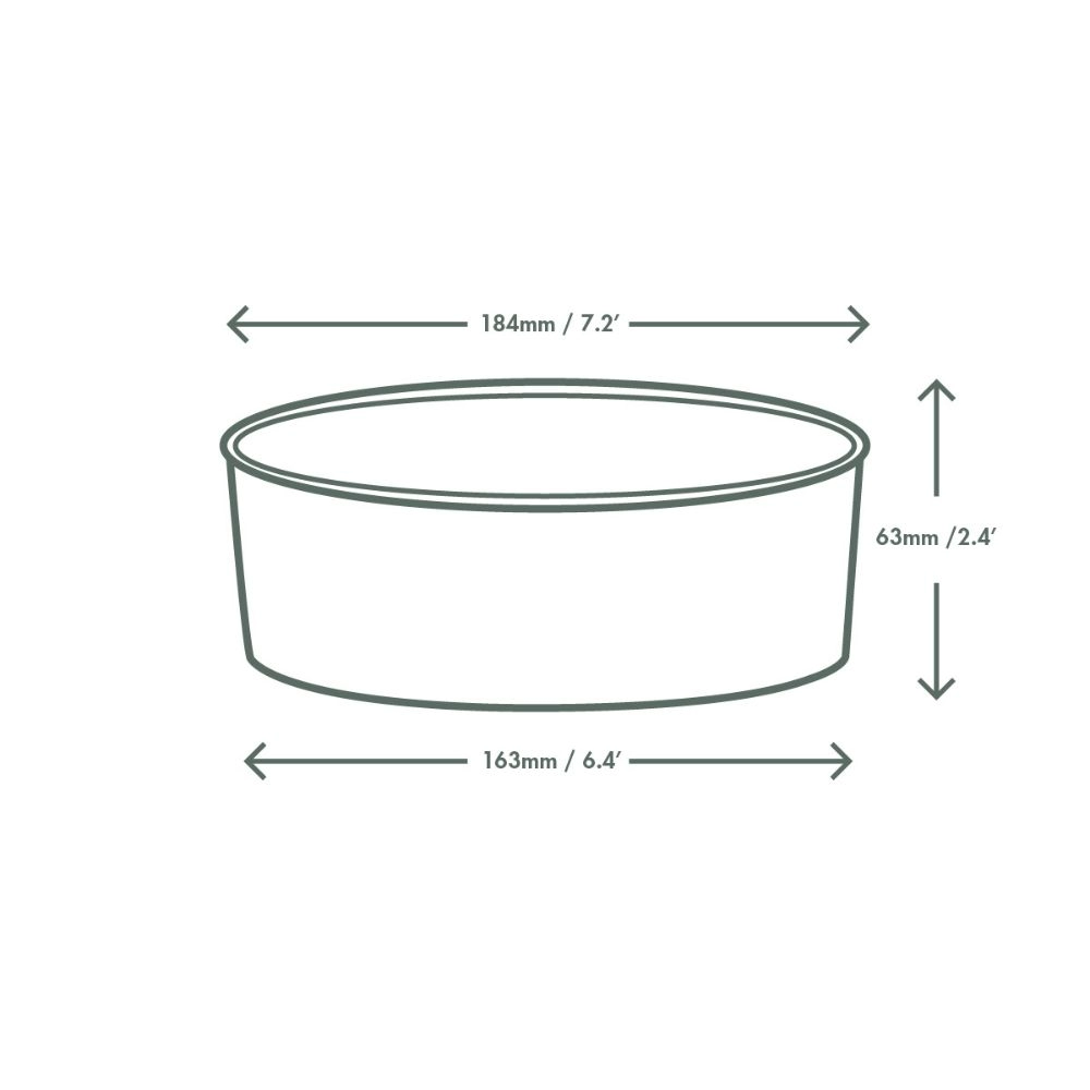 Ciotole Bon Appetit in cartoncino bio bianche - 1000ml (raso 1200ml) - D185 - View2