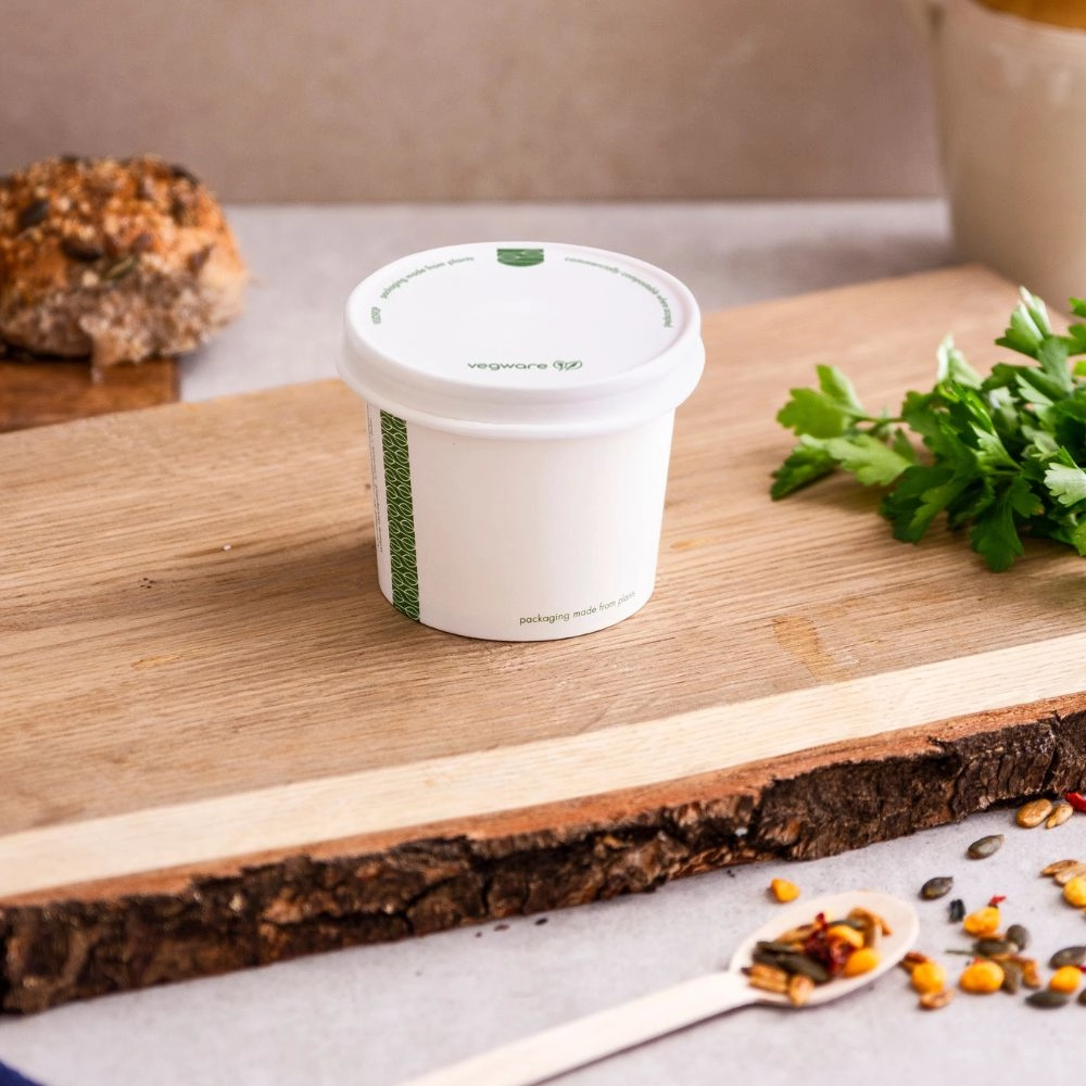 Coperchi in cartoncino per ciotole BIO cibi caldi - D90 - View1