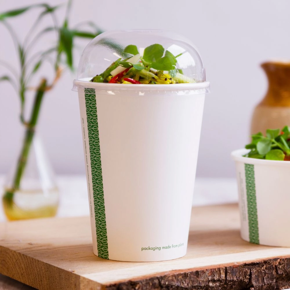 Coperchi trasparenti a cupola in PLA per ciotole in cartoncino da 350-650ml -D115 - View1
