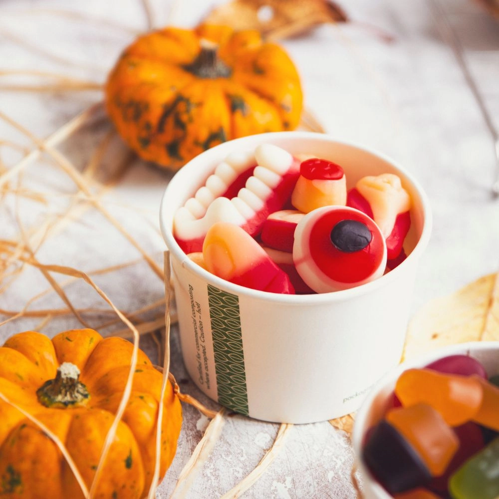 Ciotole asporto in cartoncino - 230ml/8oz serie green stripe D90 - View3