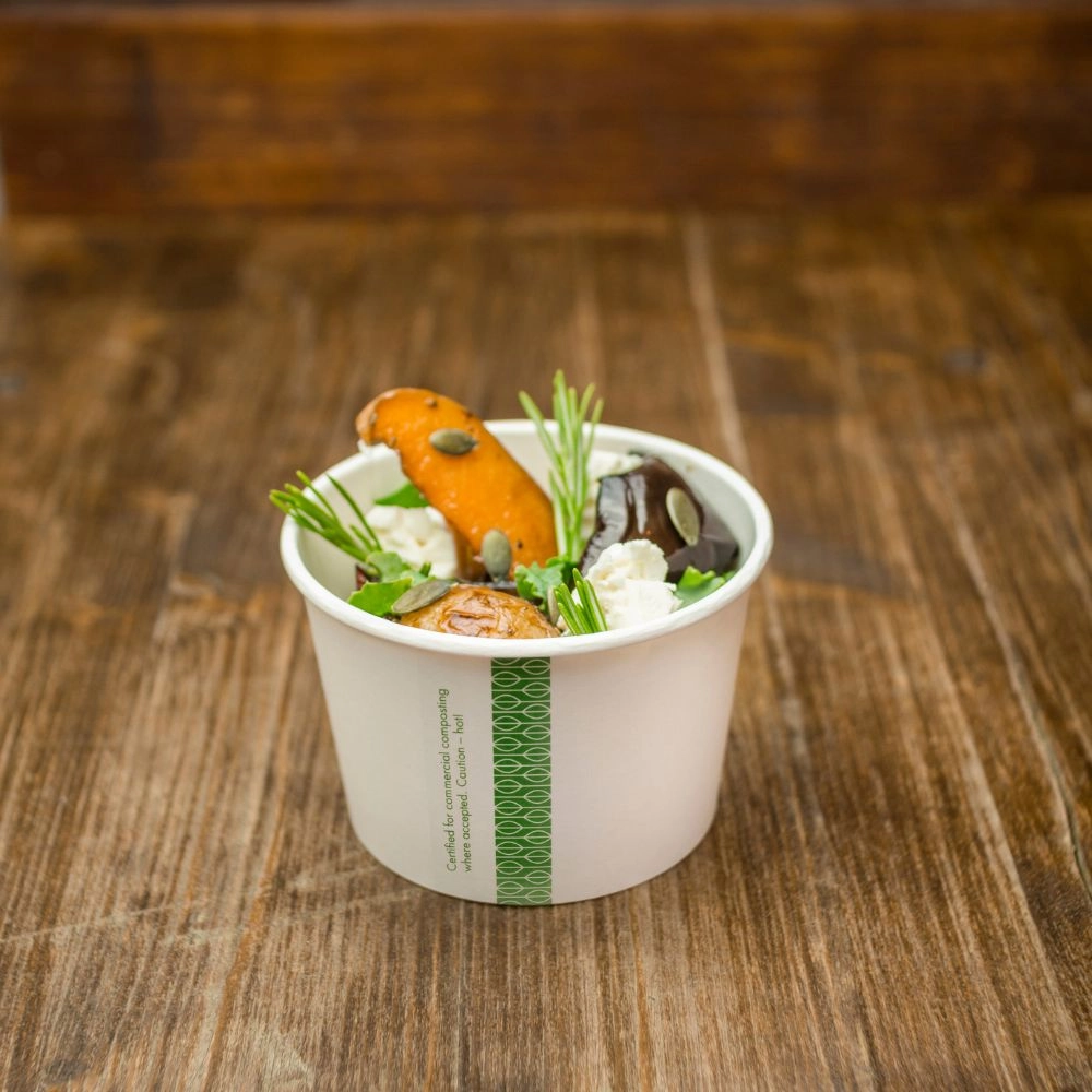 Ciotole asporto in cartoncino - 300ml/10oz serie green stripe - D90 - View3