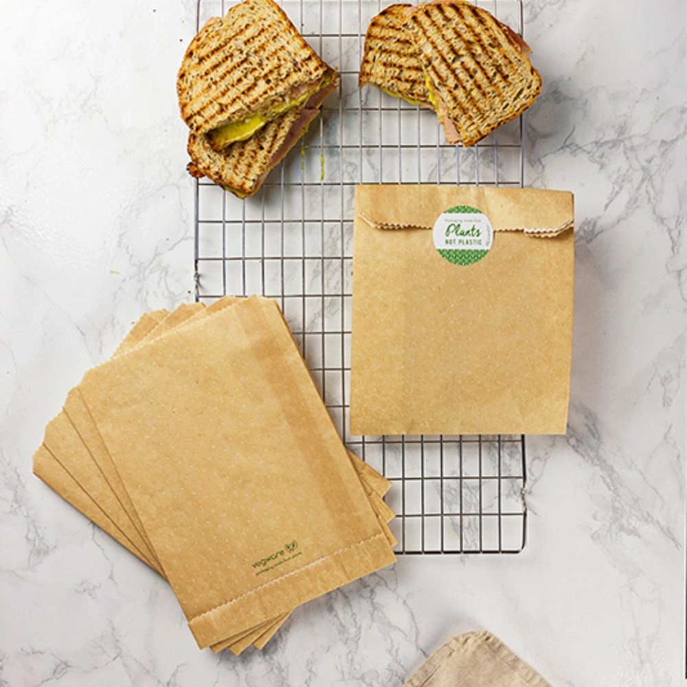 50 Sacchetti Per Snack Compostabili 10x16 Cm – Eco-opachi, Biodegradabili, Certificati BPI, Senza BPA, Adatti Al Freezer