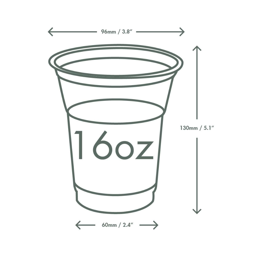 Bicchieri PLA trasparente Premium per Smoothies 500ml/16oz - D96 - View2