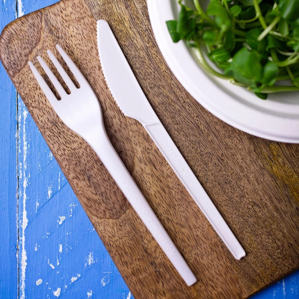 Forchetta compostabile in CPLA - Bianco - View1