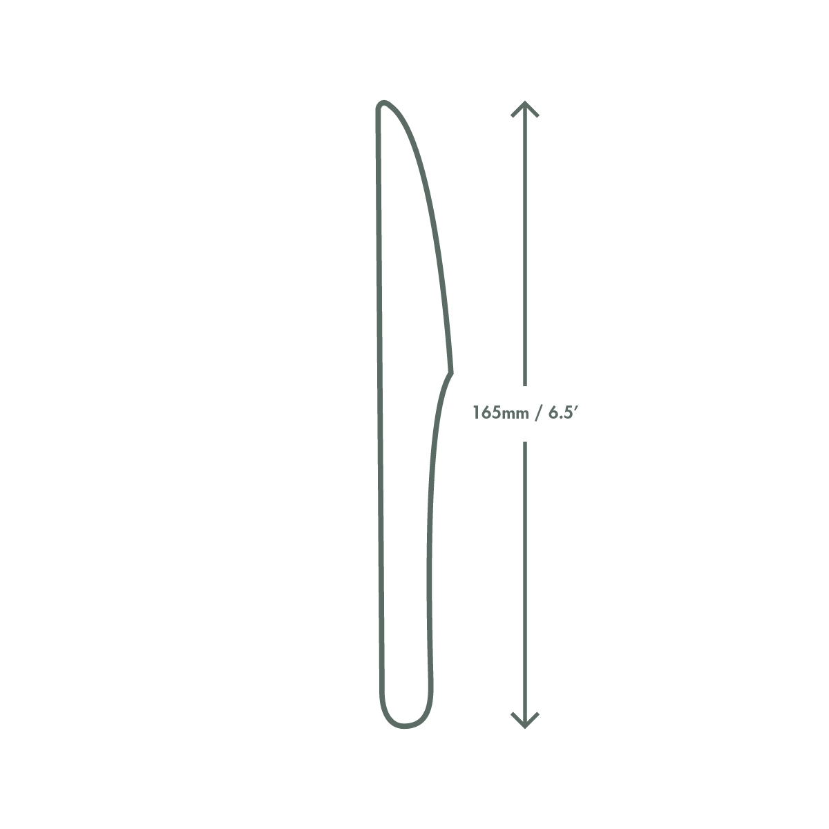 Coltello compostabile in CPLA - Bianco - View2