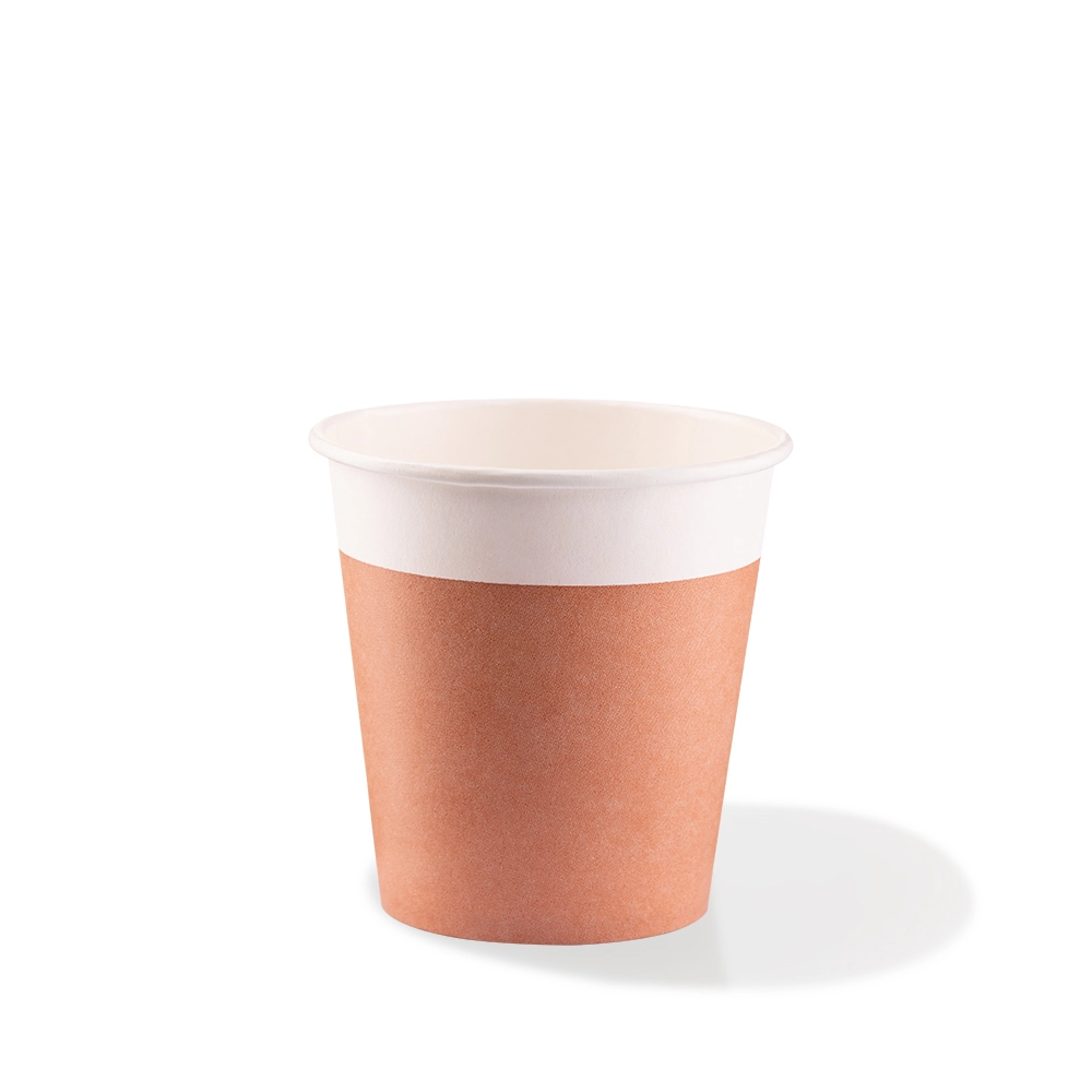 Bicchieri in cartoncino avana 120ml - Water based barrier - D62 - Main view