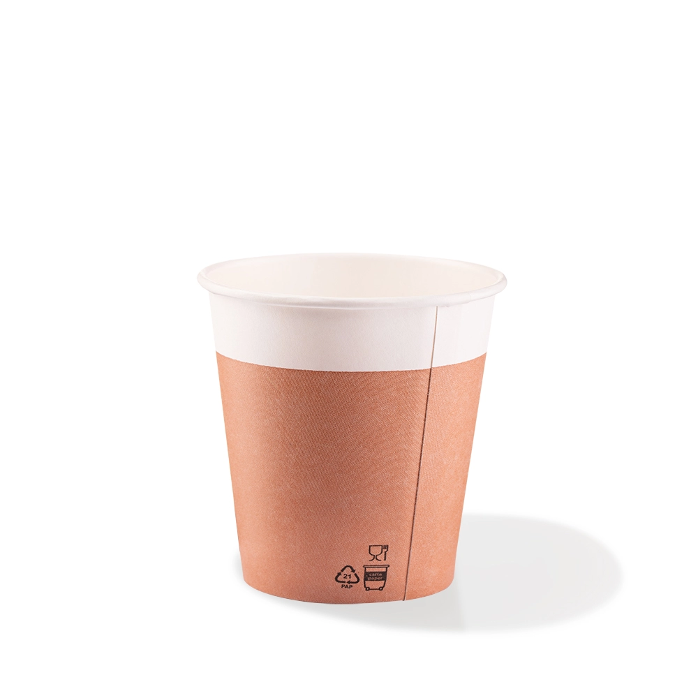 Bicchieri in cartoncino avana 120ml - Water based barrier - D62 - View1