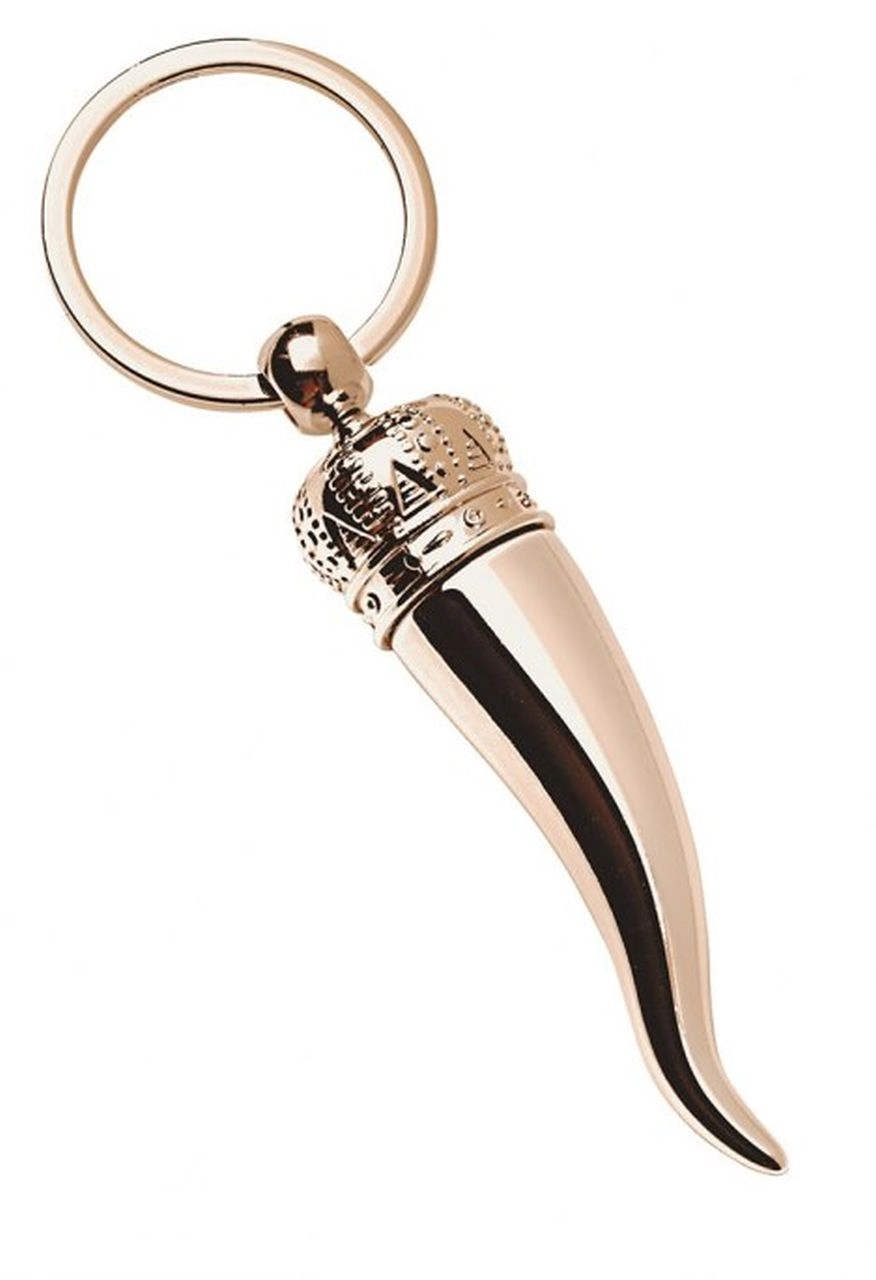 Portachiavi Portafortuna Quadrifoglio Oro Rosa, Inciso 'DU SCHAFFST DAS', Con Custodia In Pelle