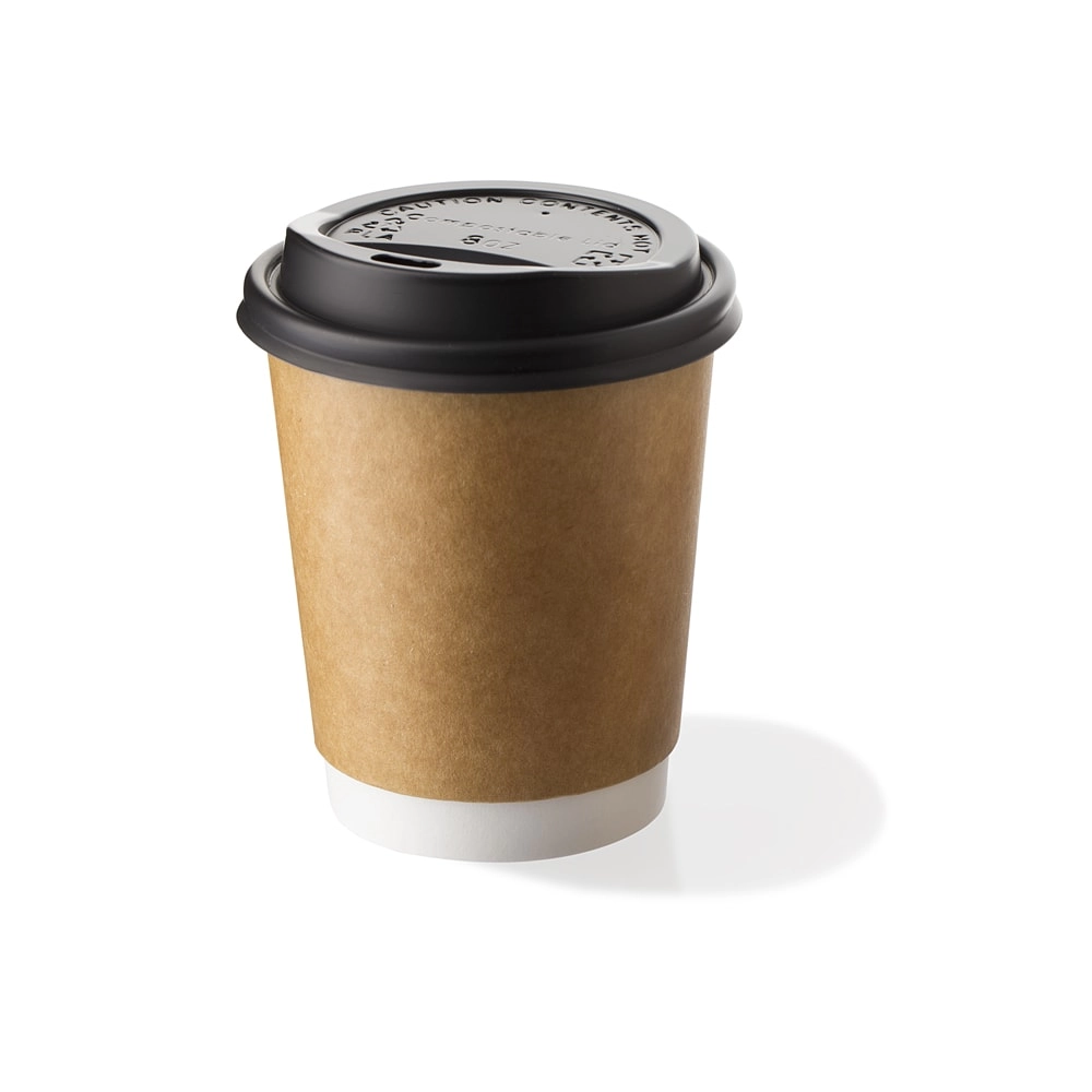 Coperchi biodegradabili per bicchieri asporto 240 ml nero - D80 - View1