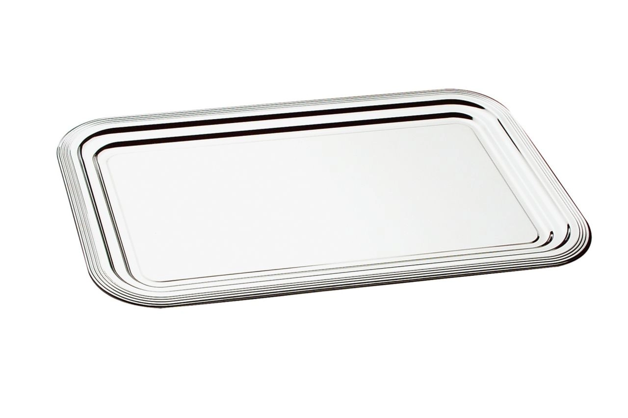 Vassoio da portata rettangolare in acciaio inox 29x22 - Ilsa