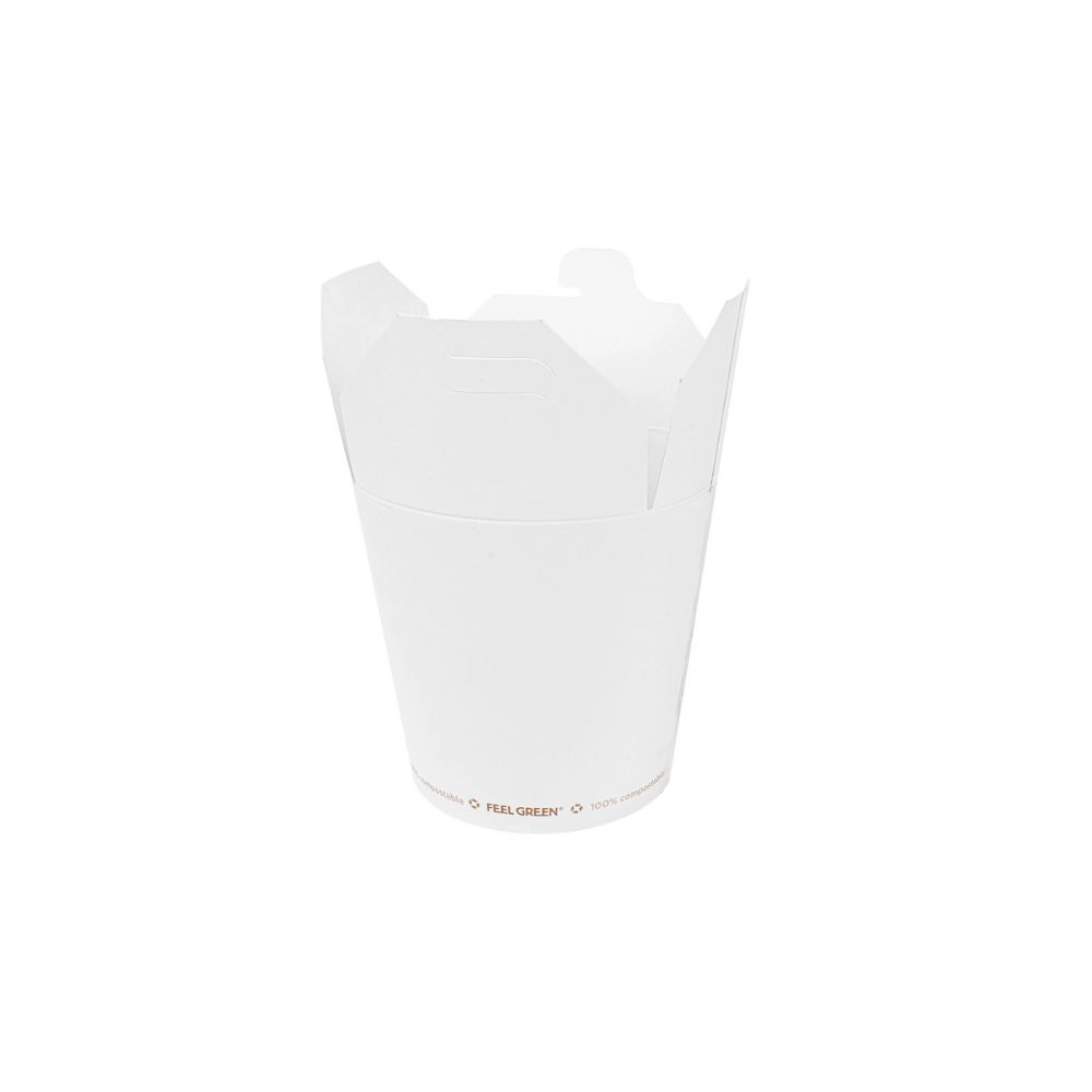 Noodle box contenitore asporto bianco - 650ml - Water based barrier - View1