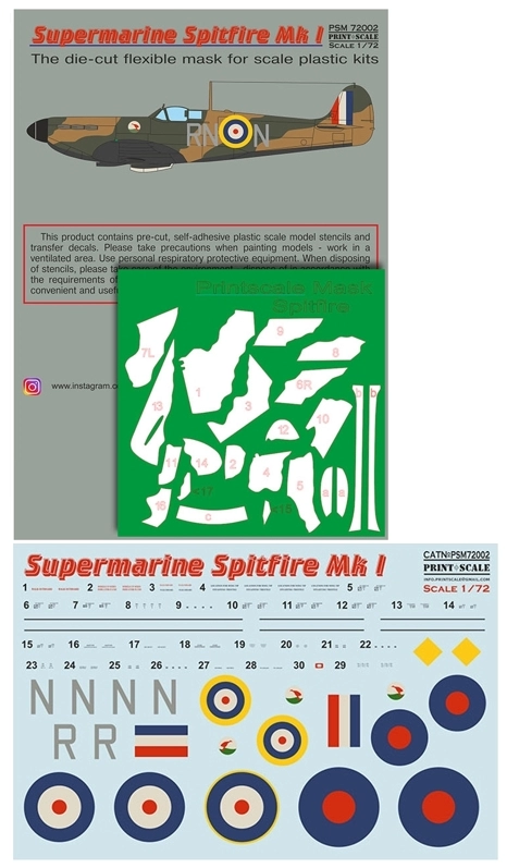 Maquette Tamiya Spitfire MK1 1/48 - Kit Avec Résines, Décalcomanies 3D Et Masques