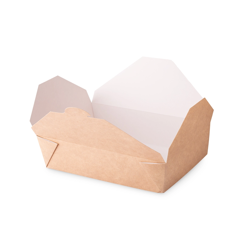 Lunch box 1600 ml  in cartoncino bio - 20x14x6,5cm avana - FINE SERIE - View1