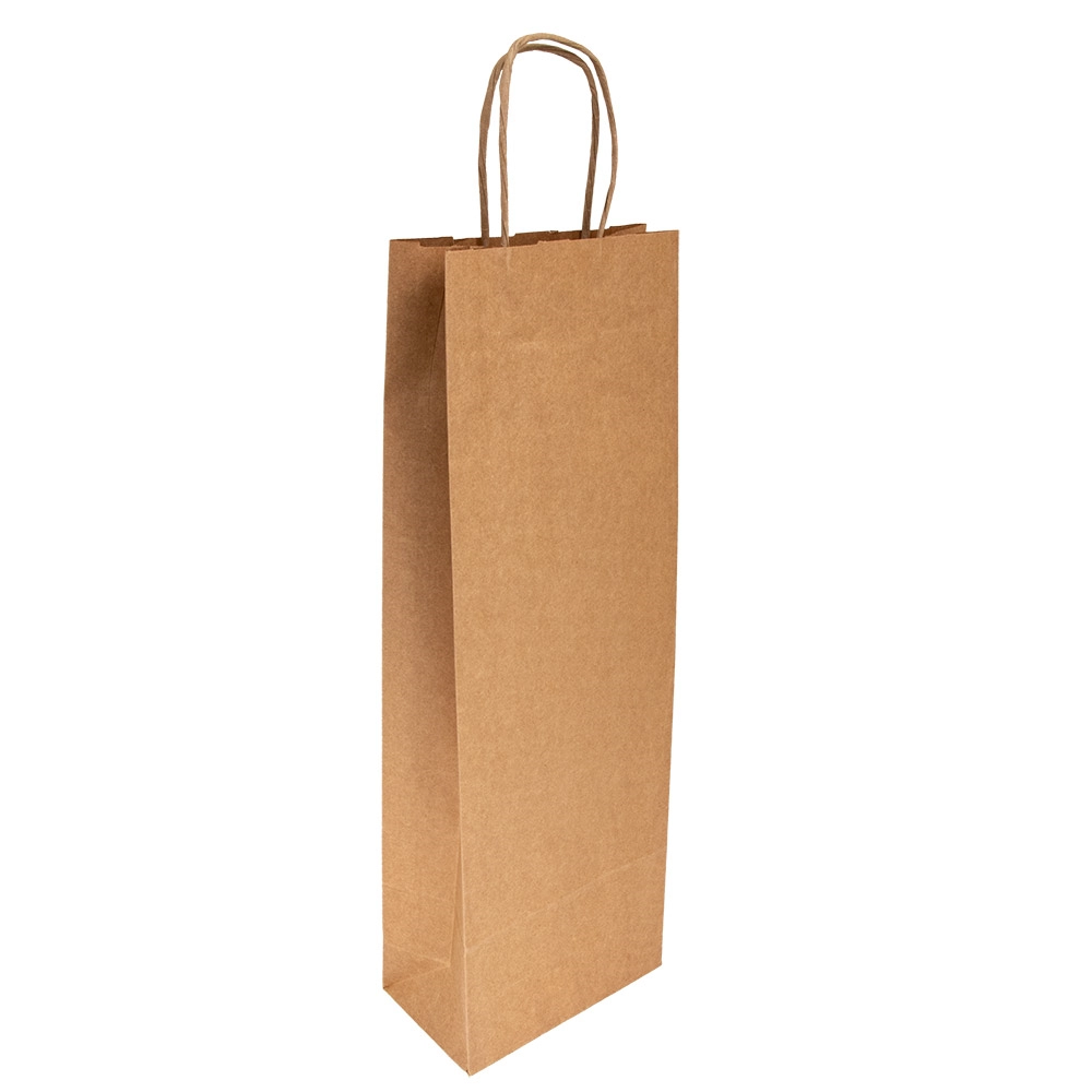 Shopper porta bottiglie in carta kraft 100gr -14x8x40h cm - Main view