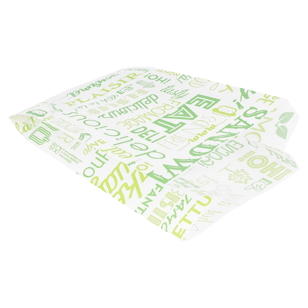 Sacchetto in carta antiunto 35 gr - 12x7x18h cm 'Green Word' - PROMO - View1