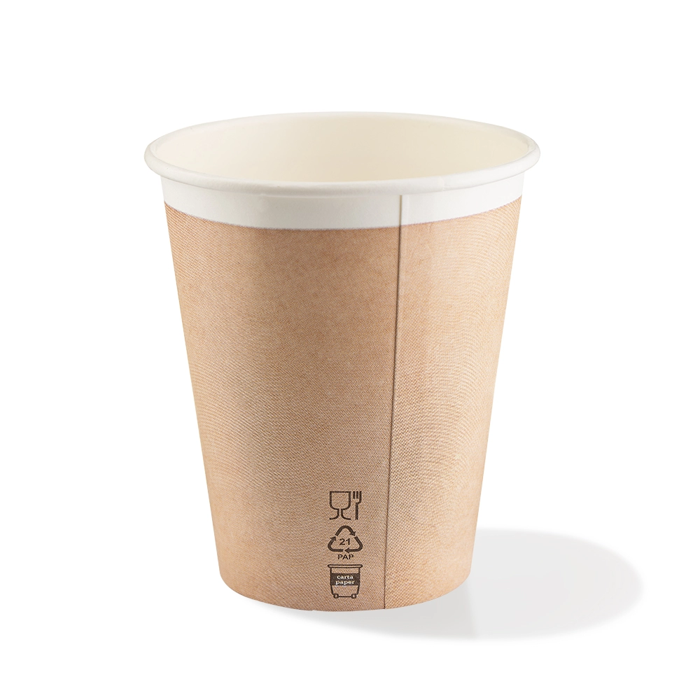 Bicchieri in cartoncino avana 240ml - Water based barrier - D80 - View1