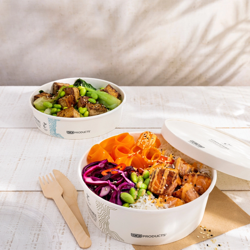 Ciotole Waves in cartoncino bio bianche - 1400ml (raso 1600)-D185 - View1