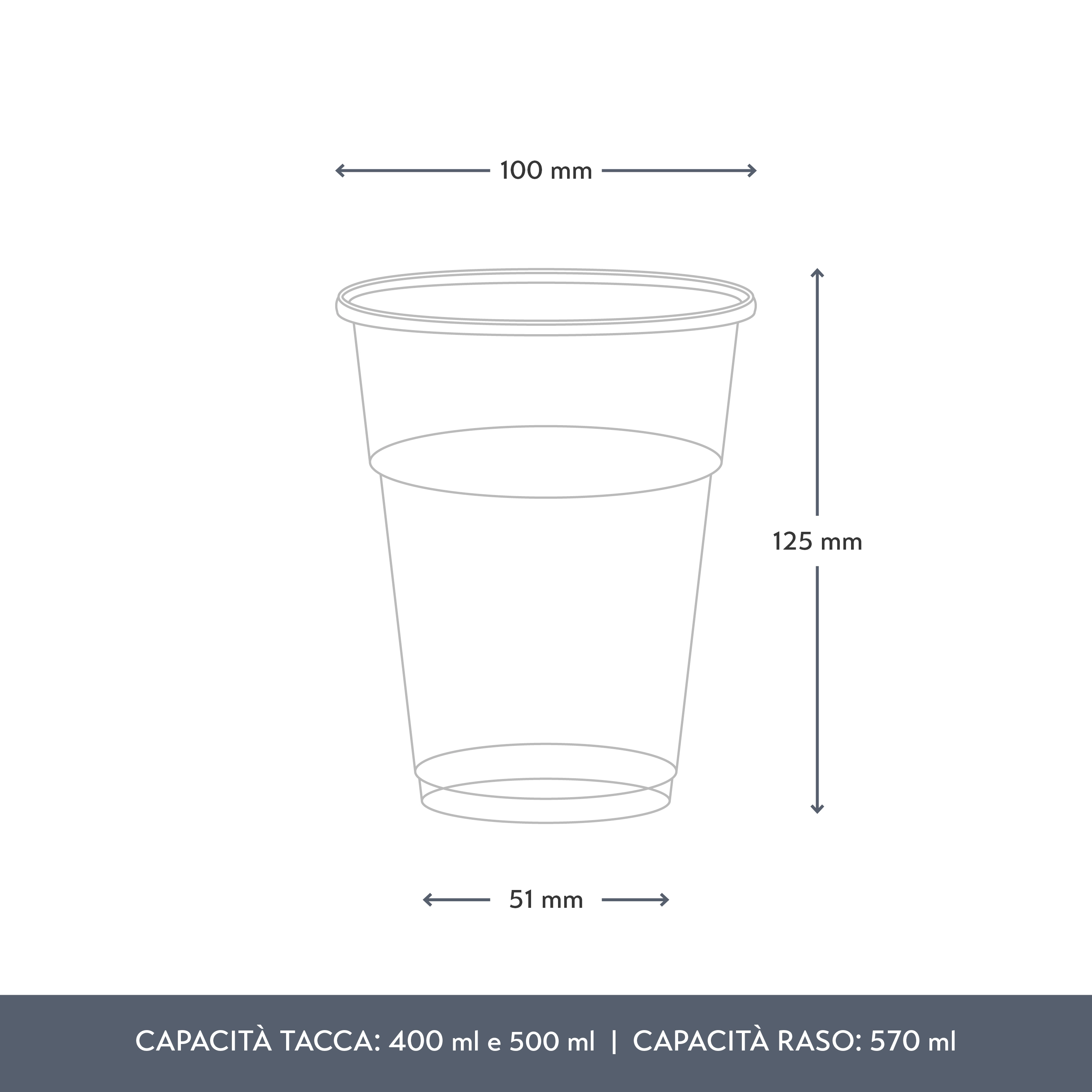 Bicchieri in PLA biodegradabili, tacca CE 400ml e 500ml (raso 570ml)-D100 - View2