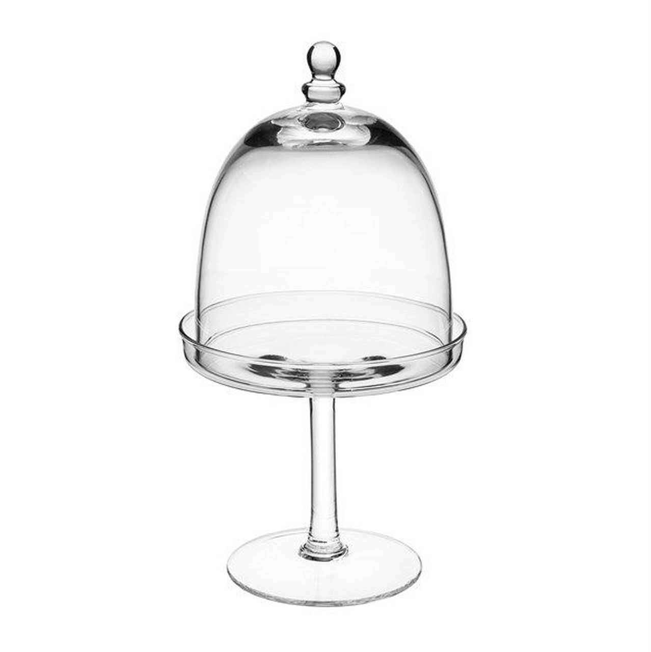 Alzata Tonda Per Dolci In Vetro Con Cloche – Varotto & Co, Cm 26 H X 30 Diam, Trasparente, Lavabile In Lavastoviglie, Peso 1136 G