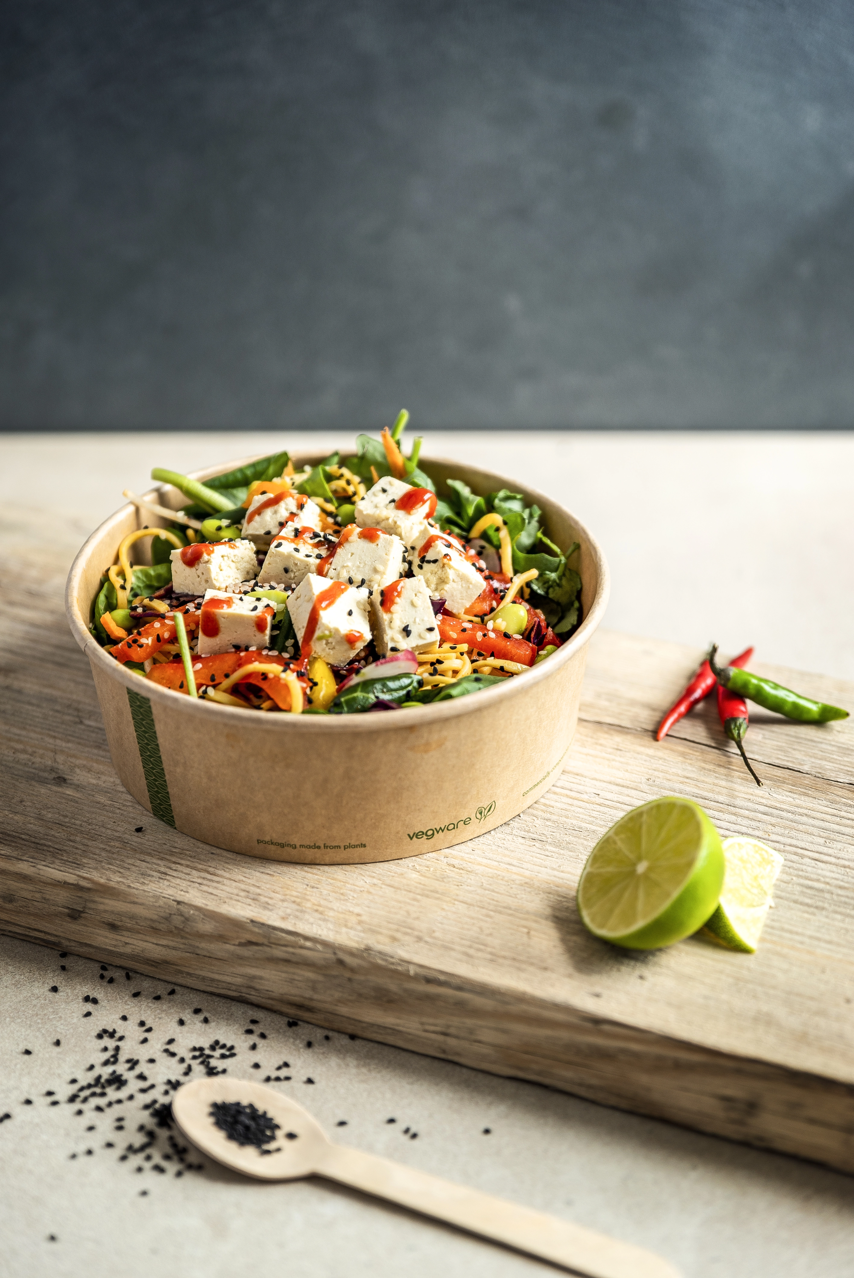 Ciotole Kraft in cartoncino bio avana - 1000ml (raso 1200ml) - D185 - View1