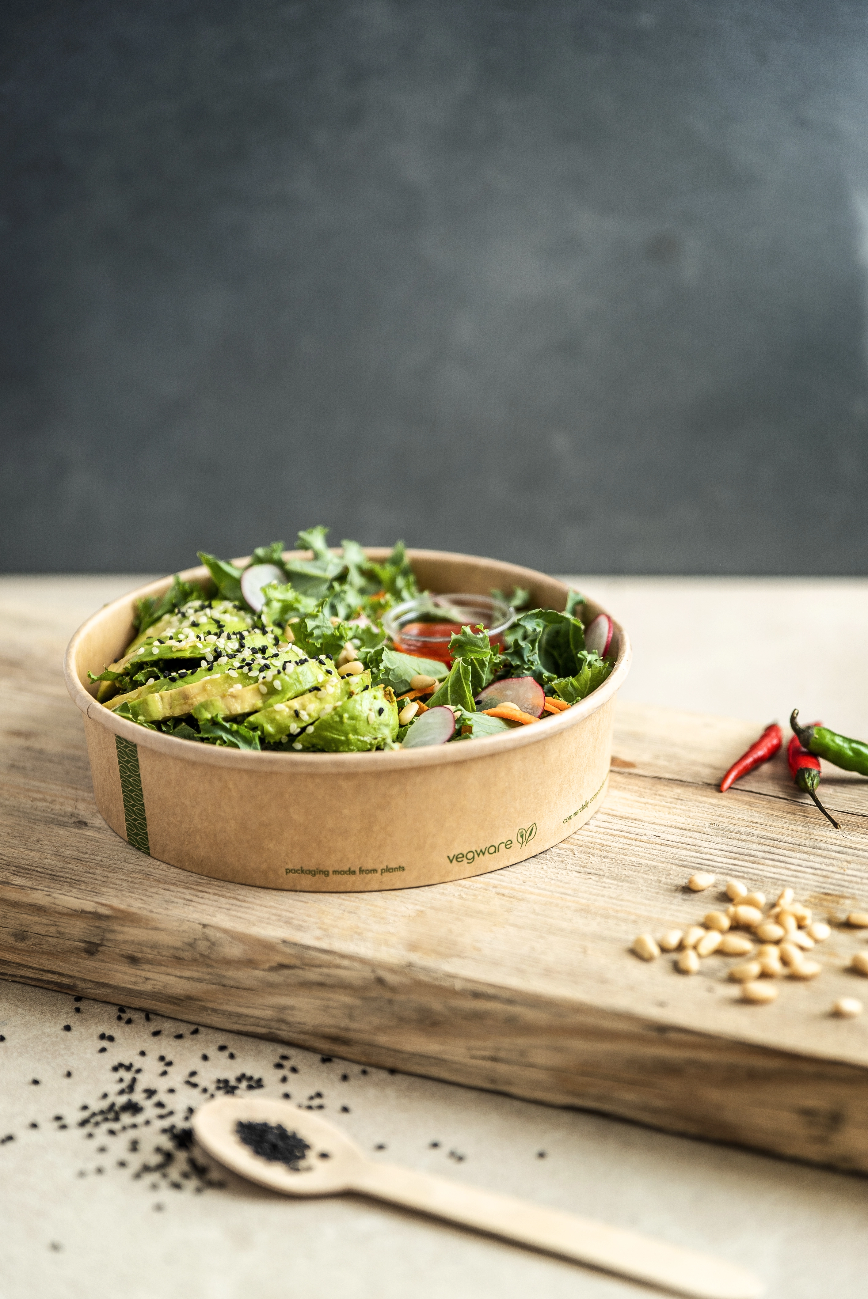 Ciotole Kraft in cartoncino bio avana - 750ml (raso 850ml) - D185 - View1